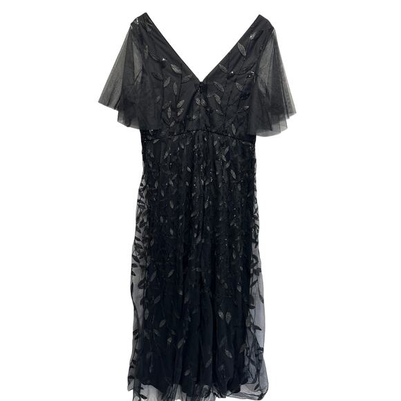 Ever Pretty Black Sequin Mesh Maxi Dress 🖤 NWT XXL Gothic Fairy Formal Gown - Picture 10 of 12